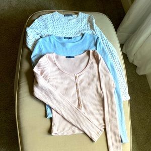 3 long sleeve Brandy Melville tops